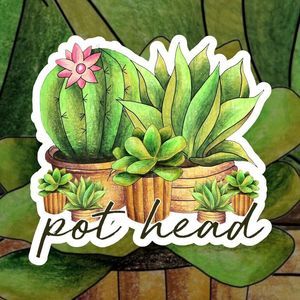 Pot Head Plant Mom Life Sticker